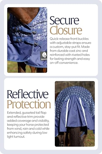 Equinavia Arktis Reg. Neck Lightweight Turnout Blanket 100g - Skipper Blue - 72 in - color: Skipper Blue, size: 72 in