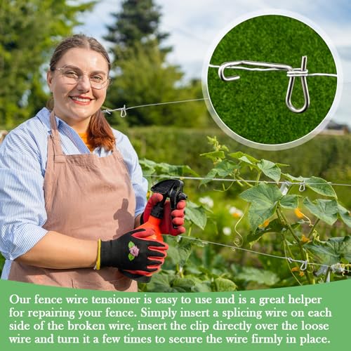 Blulu 20 Pcs Fence Wire Tightener, 1/5 Inch Barb Wire Fence Tensioner Tools for Fast Tightening Farm Garden Patio Accessories