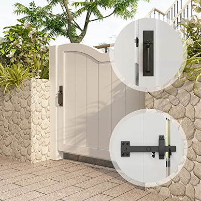 Sdstone Heavy Duty Gate Latch for Wooden Fence，Two Sided Gate Latch for Outdoor Fence， Door Latch Gate Hardware for Wooden Gates, Pool Gate, Backyard, Garden（Black） - style: GL-2