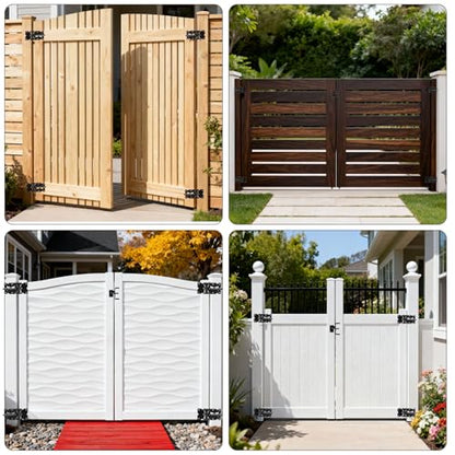 Self Closing Gate Hinge and Latch Kit for Wooden/Vinyl Fence Gate