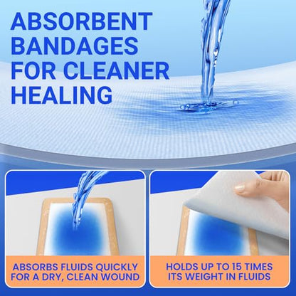 Large Waterproof Bandages 6x6 Silicone Foam Dressing Sensitive Skin, 5 PCS - style: 6"X6"(5PCS)