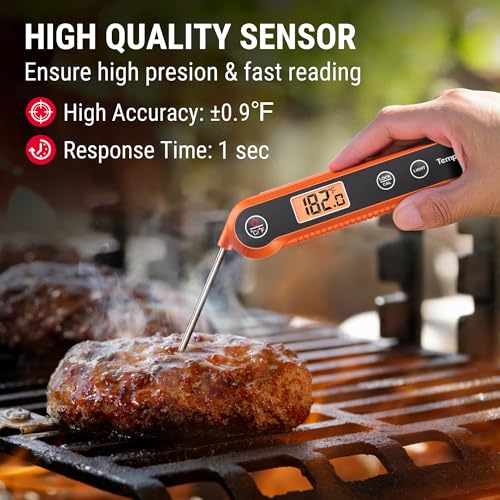 TempPro TempSwift 1 Sec Meat Thermometer Digital for Kitchen Cooking Food - color: Orange