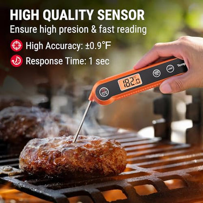 TempPro TempSwift 1 Sec Meat Thermometer Digital for Kitchen Cooking Food - color: Orange