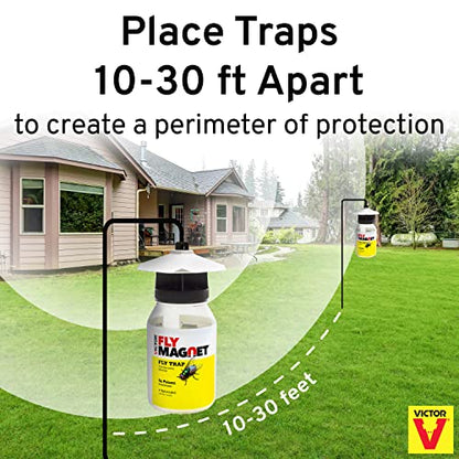 Terro T380 Outdoor Reusable Fly Magnet Fly Trap - Poison Free Trap with Bait (Pack of 2)
