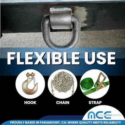 2 Pack 1" Weld On D Rings Forged Trailer Tie Down Anchors 45,000 LBS - color: Pack of 2