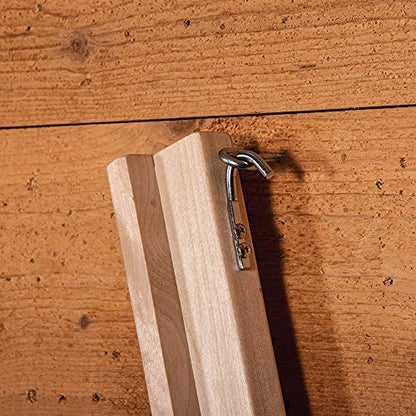 EASY-UP Collapsible Wooden English Saddle Rack | 18" Length | Easy to Mount | Folds Down Not Used | Fits Shorter Skirted Western Horse Saddles | Natural Pine Finish