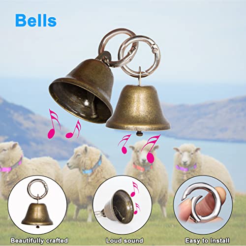 Goat Collars with Bells 10 Pack, Adjustable Sheep Goat Collar Nylon Material with Brass Bell, Loud Bell Anti-Lost for Small Farms