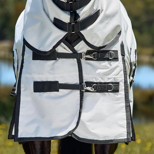 WeatherBeeta ComFiTec Sweet Itch Shield Fly Sheet Combo, White/Charcoal, 78" - size: 78"