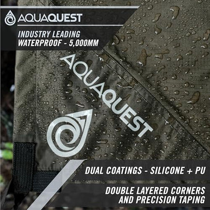 AquaQuest Guide Tarp – Ultralight Waterproof (5,000 mm) Seam-Taped 40D Ripstop Rain Fly for Backpacking, Stealth Camping & Thru-Hiking - color: Olive Drab, size: 10 x 10 ft