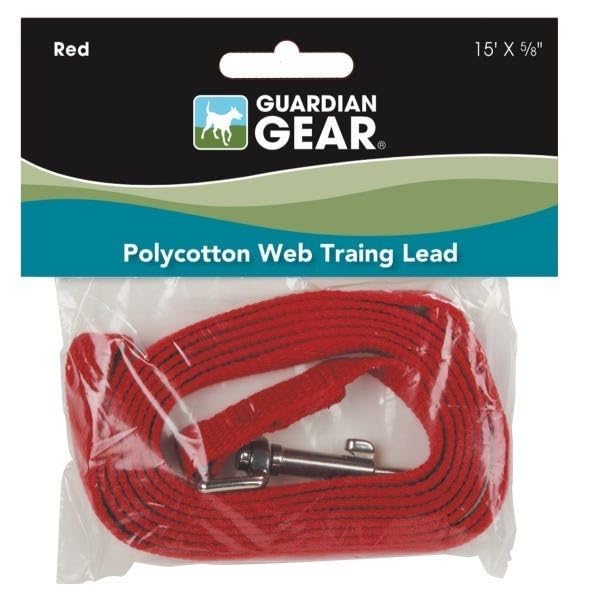 Guardian Gear Cotton Web Dog Training Lead 15'x5/8", Red - color: Red, size: 15-Feet