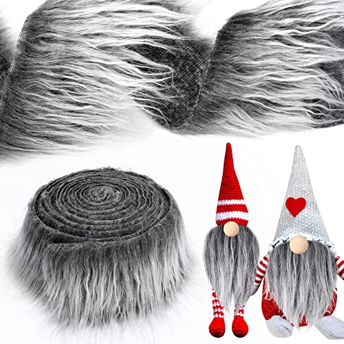 Tatuo 2 X 100 Inch Gray Fake Fur Fabric for Crafts Sewing DIY - color: Gray, size: 2 x 100 Inch