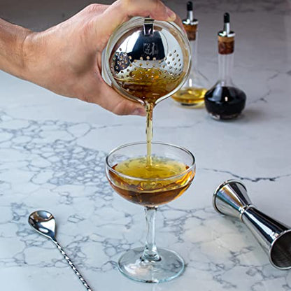 The Art of Craft Julep Strainer: Stainless Steel Cocktail Strainer for Home or Commercial Bar - size: Standard