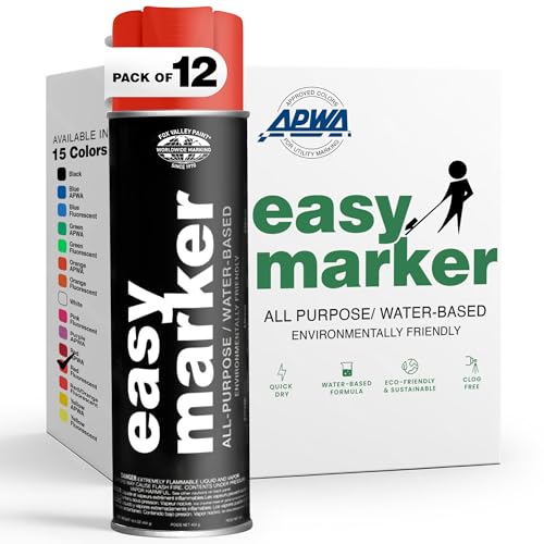 Fox Valley Easy Marker Inverted Paint 16oz Pack of 12, Red Fluorescent