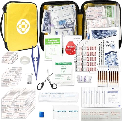 300Piece Small First Aid Kit Refill Supplies for Travel Mini Caming Emergency First Aid Kits Hiking Survival Essential Kit for Outdoor Adventure, Yellow 1st Aid - style: Yellow-300Pcs