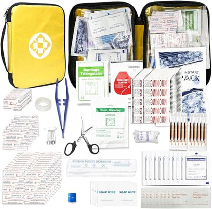 300Piece Small First Aid Kit Refill Supplies for Travel Mini Caming Emergency First Aid Kits Hiking Survival Essential Kit for Outdoor Adventure, Yellow 1st Aid - style: Yellow-300Pcs