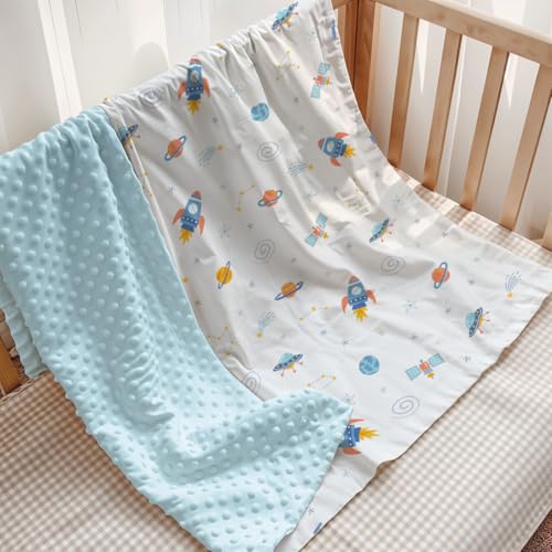 SANDJEST Outer Space Minky Blanket 30 x 40 Inches, Gift for Christmas Birthday - color: Outer Space