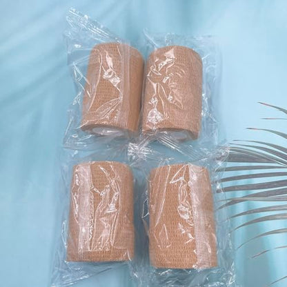 HerMia 4 Rolls Self Adhesive Bandage Wrap 3 Inch Self Adherent Wrap Self Stick Bandages Wrap Stretch Bandage for Wrist Ankle Swelling Sprains - size: 3 In - 4 Rolls
