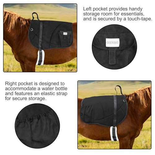 Saddle Pad Western, Classic Contour Saddle Pad, Ortho Pad Horse Saddle Pad, Saddle Blanket - color: Black