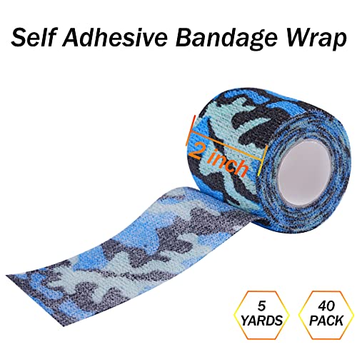 BQTQ 40 Rolls Self Adhesive Bandage Wrap 2 inch Self Adherent Tapes(Camo) - color: Camo Color, size: 2 Inch