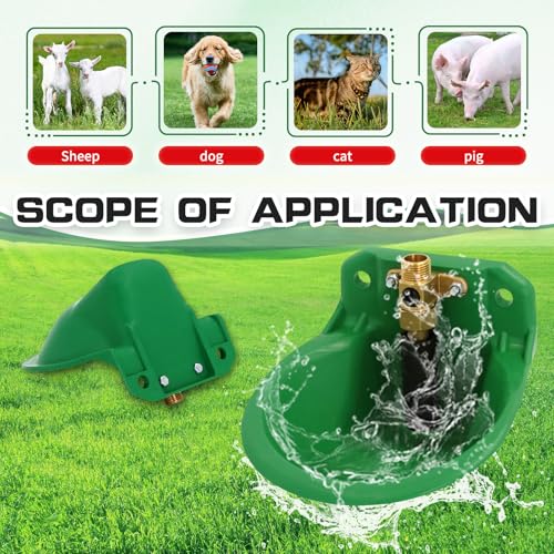 2PCS Automatic Goat Sheep Waterer Bowl with Brass Copper Touch Valve - size: Waterer Bowl*2