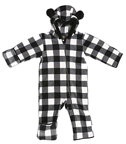 Just Love Fleece Baby Girl Bunting Pram Snowsuit - color: Black / White, size: 0-3 Months
