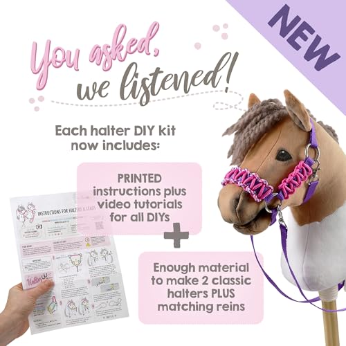 kullaloo DIY Hobby Horse Halter Kit & Tack Accessories ✦ Make Stick Horse Head Collars, Rope Halters & Reins ✦ Includes Digital Instructions (PDF) ✦ Pastel - color: Halter pastel