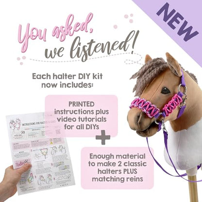 kullaloo DIY Hobby Horse Halter Kit & Tack Accessories ✦ Make Stick Horse Head Collars, Rope Halters & Reins ✦ Includes Digital Instructions (PDF) ✦ Pastel - color: Halter pastel