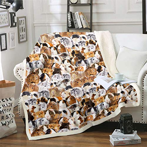 Kids Guinea Pig Fleece Blanket Boys Girls Cute Cavy Animal Sherpa Throw Blanket for Bed Sofa Couch Lovely Funny Pet Plush Blanket Boys Girls Ultra Soft Warm Plush Flannel BlanketThrow 50"x60" - color: Multi 15, size: Throw
