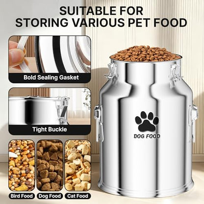 35LBS Stainless Steel Dog Food Storage Container,Large Metal Dog Food Storage Container
