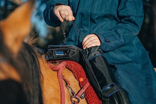 TrailMax 500 Series Water Bottle Carrier Horse Saddlebag for 1-Liter Stainless Steel Water Bottle, Insulated & Padded, 1680-denier Ripstop Nylon - color: Black with Green Piping