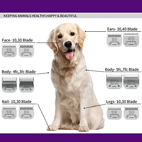 7FC Detachable Dog Blades Compatible with Andis/Oster A5 Grooming - color: Silver, size: 7FC 3.2mm