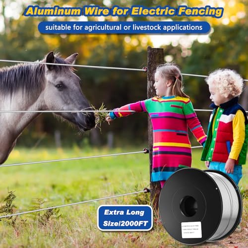 Gisafai 2000 ft 16 Gauge Aluminum Wire for Electric Fencing - size: 2000 ft 16 Gauge