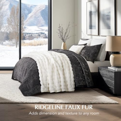EverGrace Faux Rabbit Fur Bubble Throw Blanket, 50"x60", Bright White - color: Bright White, size: 50"x60"