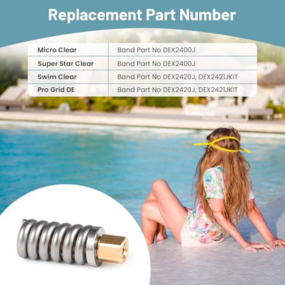DEX2420JKIT DEX2400JN Brass Sleeve Nut Assembly Replacement PartsforHayward | Replacement for Hayward Filter Tank Clamp, Filter Housing Replacement Parts with Spring & Metal Washers