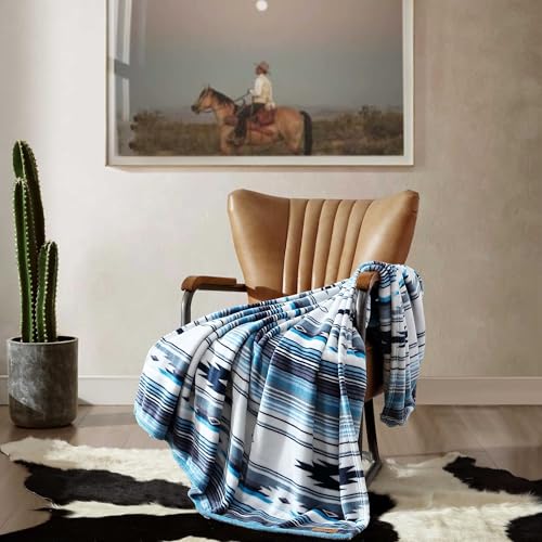 Wrangler - Soft Plush Throw Blanket for Bed & Couch, 50x70 - color: Coyote Sands Blue, size: 50" x 70"