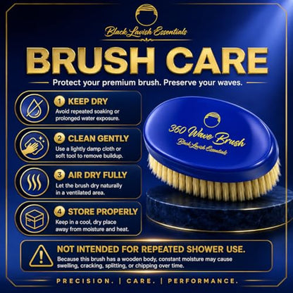 Men’s Hair Brush, Build Deeper Waves, Soft and Hard Boar Bristle Curved Wave Brush, Perfect for Styling Hair (Soft-Brush, Blue) - color: Royal Blue, size: Soft Brush