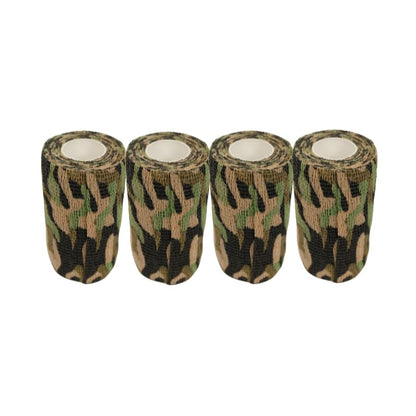 4" Cohesive Flexible Bandage Wrap – Jungle Camo - Pack of 4 | Self-Adherent Vet Tape for Animal Wound Care, Wrapping, and Support – Non-Slip, Breathable, Flexible Bandage for Livestock - color: Jungle Camo