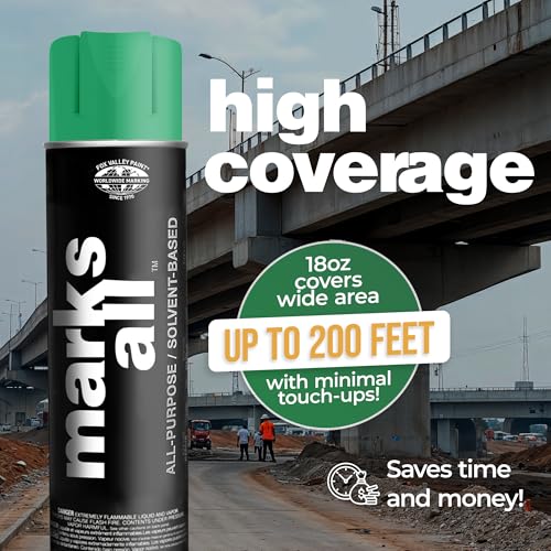 Fox Valley 17oz Marks All Solvent-Based Marking Paint 12-Pack, Green - color: Green APWA