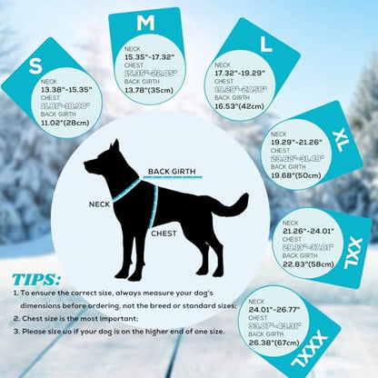 EMUST Dog Winter Coat, Waterproof Fleece Dog Jacket Winter for Medium Dogs - color: Turquoise, size: Medium