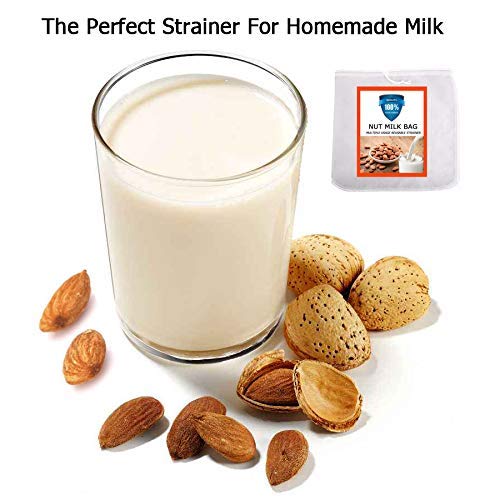 Nut Milk Bag, Pro Quality Multiple Usage Reusable Food Strainer, Cold Brew Coffee Bag Cheese Cloth, Ultra Fine Nylon Mesh Food Grade for Milk, Juice, Coffee, Tea, 12"x12" (2 pack) - color: 2 pack