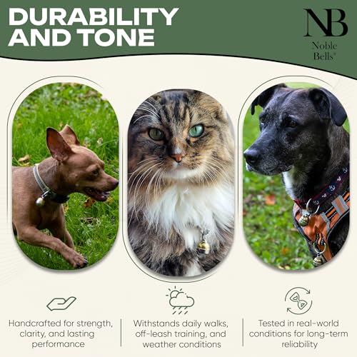 Noble Bells Handmade in USA, Extra Loud Collar Bell for Cat or Dog, Small - size: Small