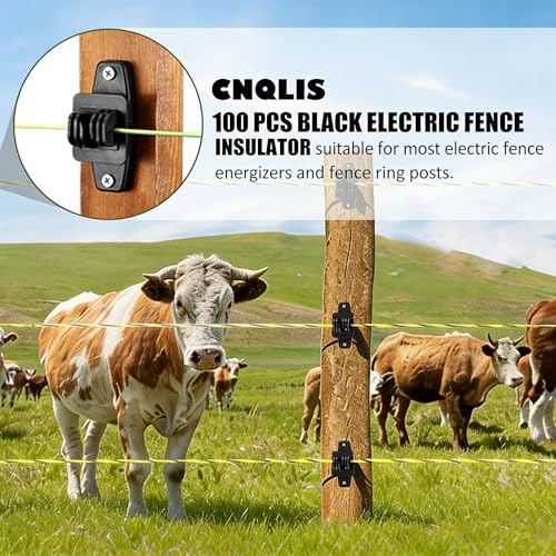CNQLIS 100 Pcs Electric Fence Insulators for Wooden Post
