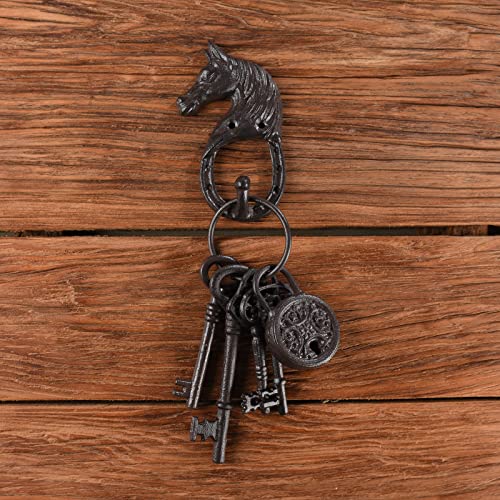 BRASSTAR Cast Iron Horse Head Single Wall Coat Hook Hanging for Coats, Bags, Hats, Towels, Keys, Rustic Retro Home Decorative Gift TQGJPT269 (1)