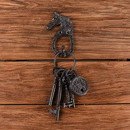 BRASSTAR Cast Iron Horse Head Single Wall Coat Hook Hanging for Coats, Bags, Hats, Towels, Keys, Rustic Retro Home Decorative Gift TQGJPT269 (1)