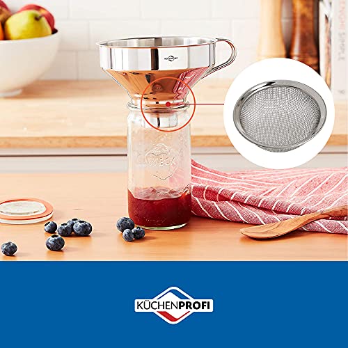Küchenprofi 18/10 Stainless Steel Funnel with Filter,Silver, 5 inches - style: Filter
