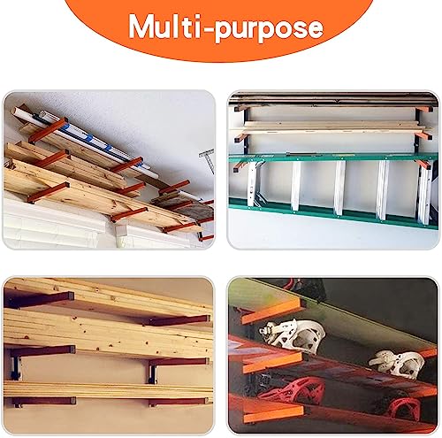 Ultrawall Wall Mount Wood Organizer and Lumber Storage Rack with 3-Level | Garage Metal Wood Storage Rack for Indoor & Outdoor Use, Orange 3 Pack - style: Casual