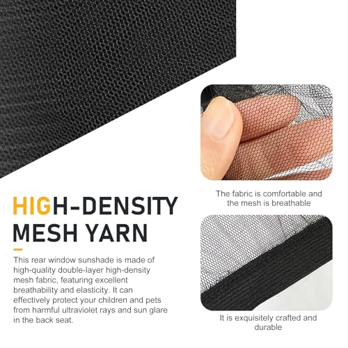 4 PCS Car Window Screen Mesh, Heat Block Double-layer Car Window Shade, Breathable High Elastic Mesh Privacy Protection Curtain, Universal for Most SUVs (Black) - color: Black #SUV
