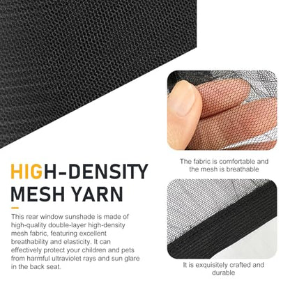 4 PCS Car Window Screen Mesh, Heat Block Double-layer Car Window Shade, Breathable High Elastic Mesh Privacy Protection Curtain, Universal for Most SUVs (Black) - color: Black #SUV