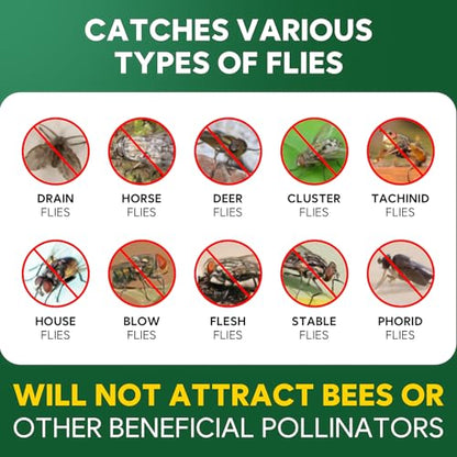 Fly Traps Outdoor 9 Pack Water Activated Disposable Fly Catcher | Water activated hanging fly traps, easy to set up. Disposable mess-free design, ideal for instant outdoor fly pest control. - size: 9Pack