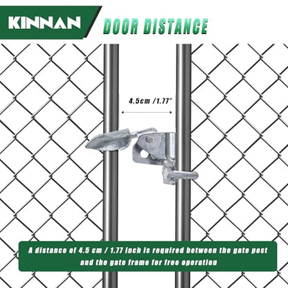 1 Pack KINNAN Chain Link Fence Butterfly Gate Latch, Galvanized Steel Butterfly Gate Latch for 1-3/8" Gate Frame and 2-3/8" Gate Post, Fence Gate Latch with Padlock Hole